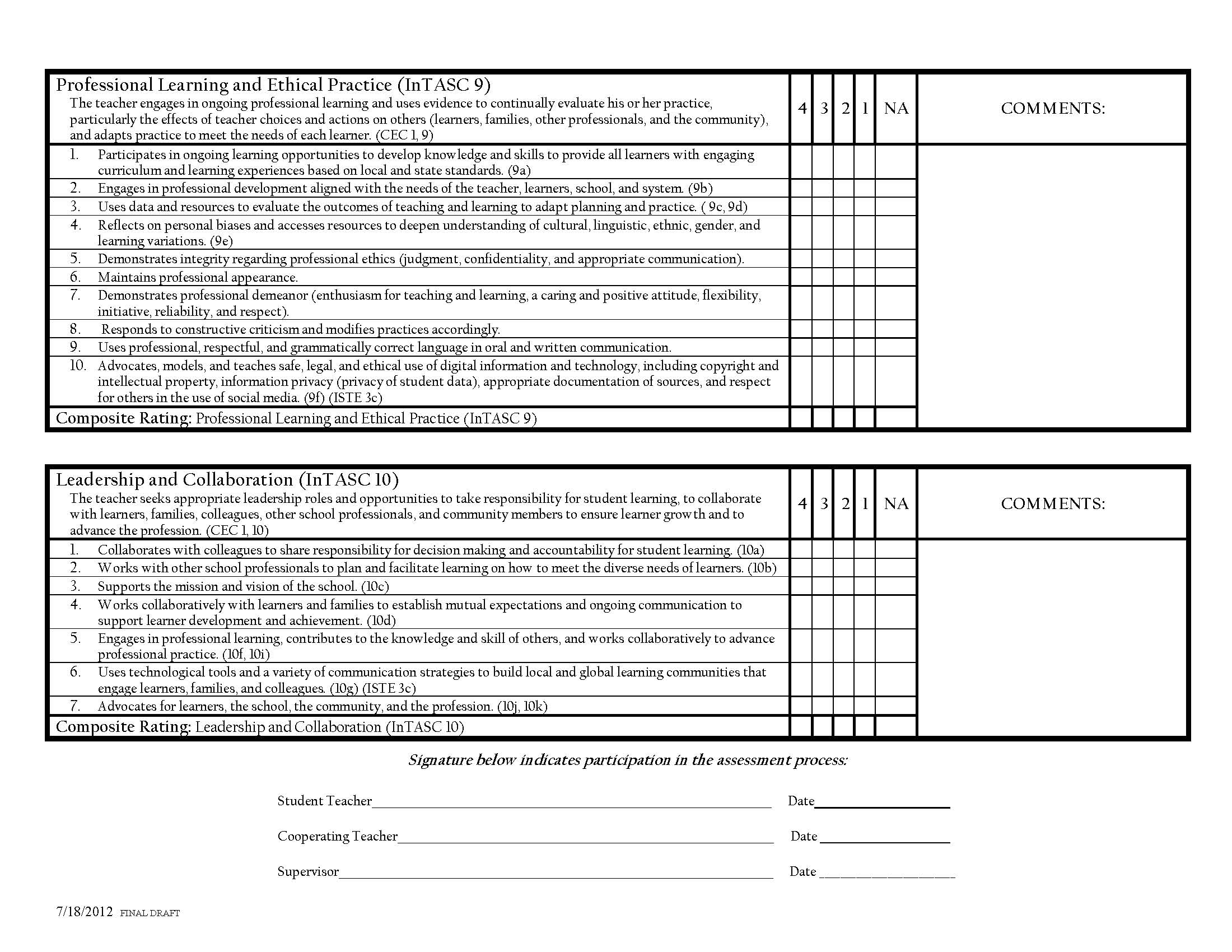 Student Teach Assessment | College of Education - University of Arizona